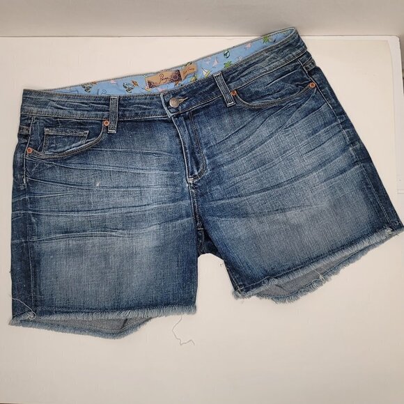 Paige Jimmy Jimmy Distressed Denim Cuff Short - Picture 1 of 6